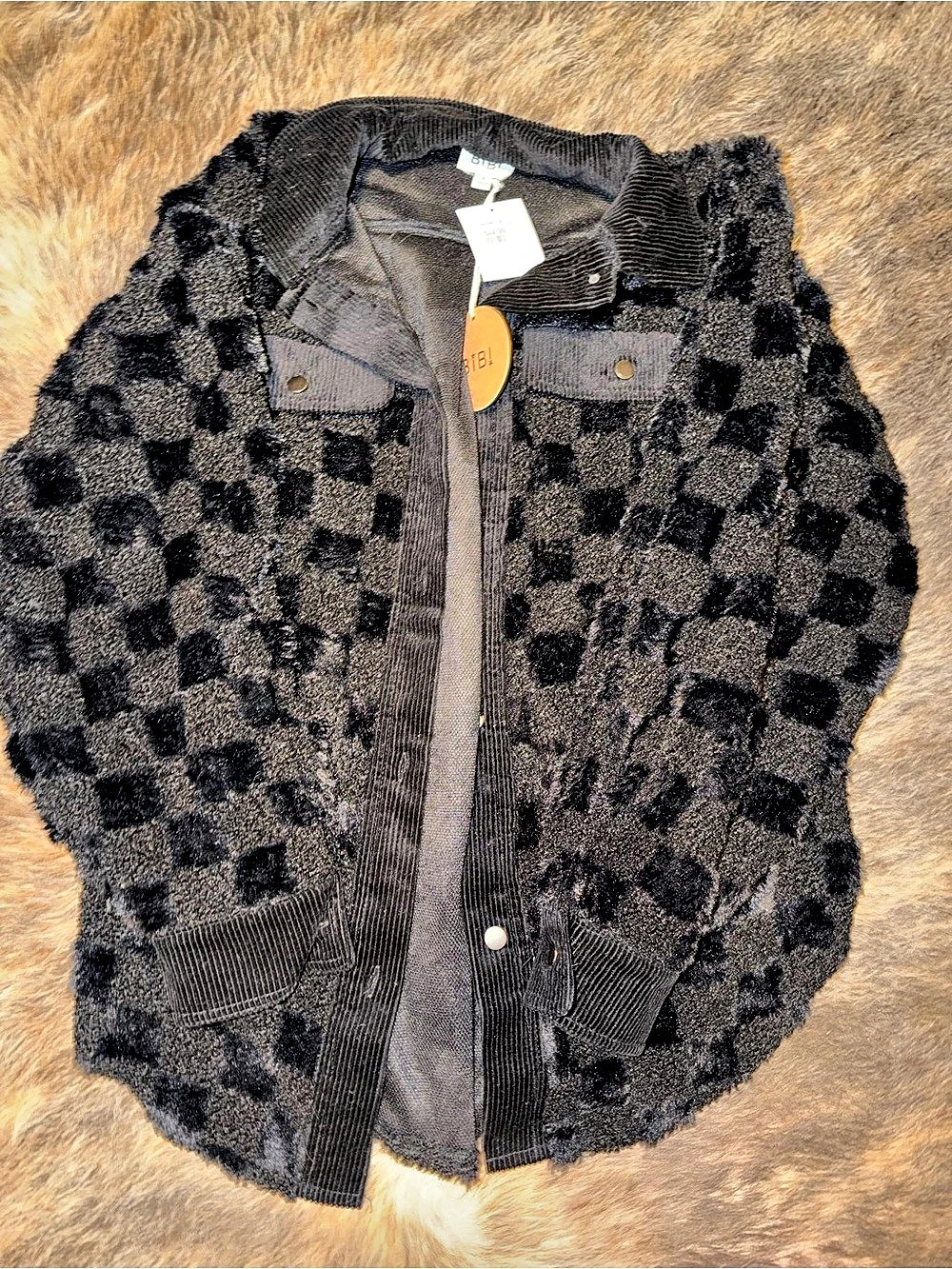 Black Checkered Cardigan